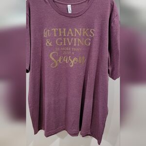 Ruby's Rubbish, Let Thanks & Giving Graphic Tee - Plum with Gold Foil